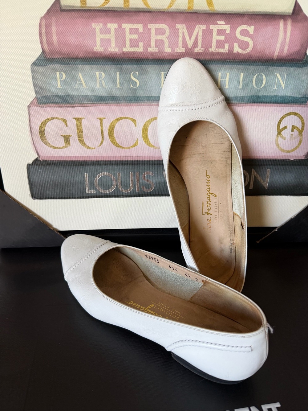VINTAGE Salvatore Ferragamo White Leather Shoes